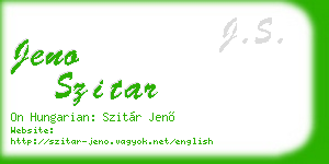 jeno szitar business card